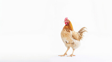 animal on the white Background a Chicken generative ai