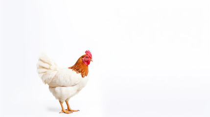 animal on the white Background a Chicken generative ai