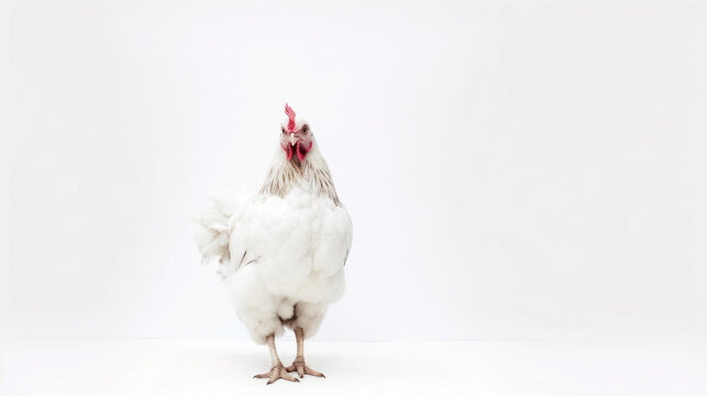 animal on the white Background a Chicken generative ai