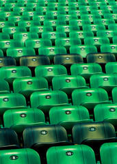 Fototapeta premium Colorful seats in a stadium.