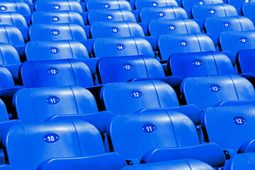 Naklejka premium Colorful seats in a stadium.