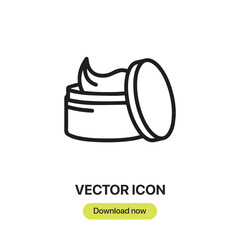 cream icon vector. Linear style sign for mobile concept and web design. cream symbol illustration. Pixel vector graphics - Vector.