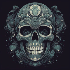 Fototapeta premium Skull design, shirt, AI generated