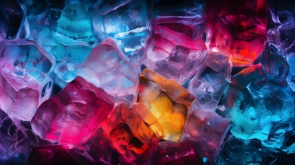Multicolored Glow Ice Texture Background