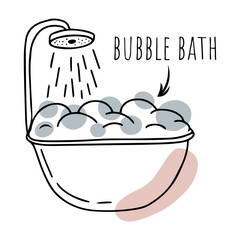 Doodle bubble bath, hygiene, self care