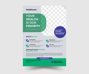 This is a medical Flyer design. Through which you can easily present about medical services in front of people.