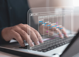 business working with  laptop in office