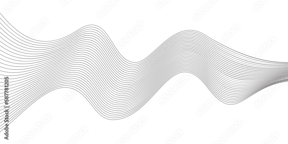 Aufkleber modern abstract glowing wave lines on white background. dynamic flowing wave design element. futuris