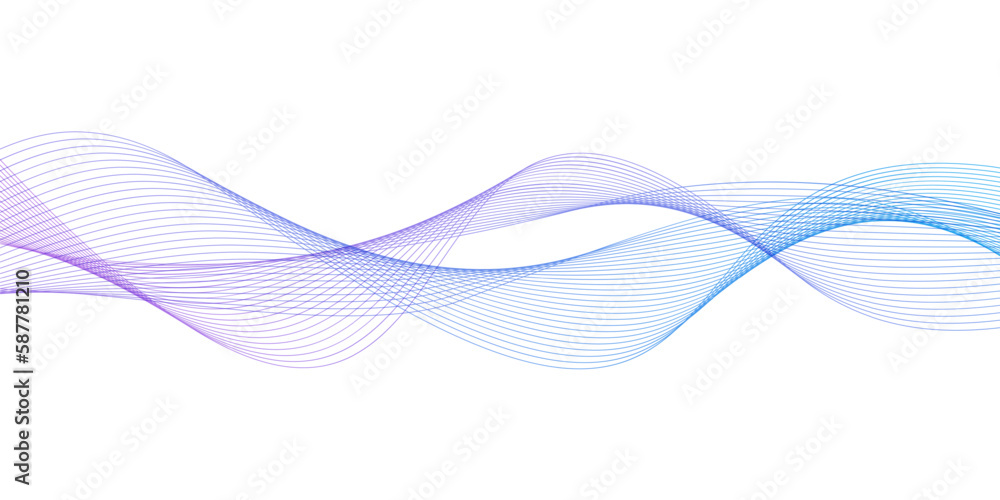 Aufkleber modern abstract glowing wave lines on white background. dynamic flowing wave design element. futuris