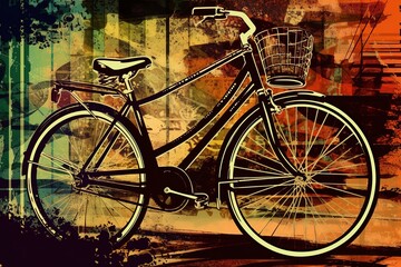 Naklejka na ściany i meble Illustration of bicycle by generative ai
