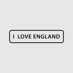 I love England icon vector logo design template