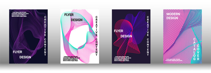 A set of modern abstract covers with abstract gradient linear waves.