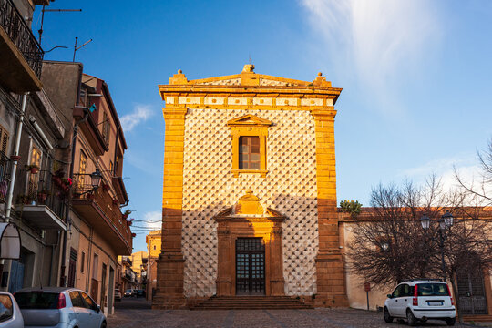 View of the San Domenico church in Aidone, Sicily