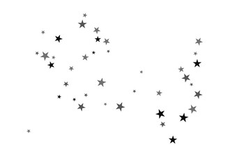 Star confetti. Silver casual confetti background. Bright design pattern.