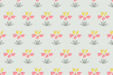 Cute pink Floral dot design seamless pattern vector illustration 