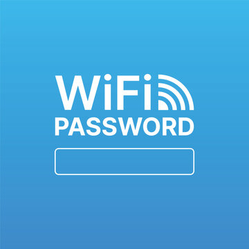 Free WiFi Password Symbol Sign icon, Vector Illustration, Isolate On Blue Background 