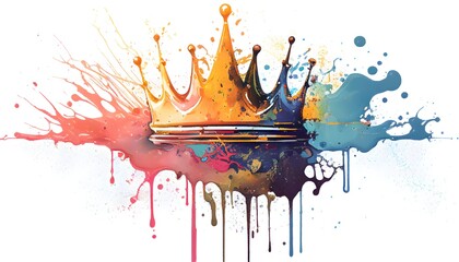 Royal crown in watercolor style by Generative AI