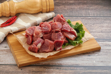 Raw pork cube for roast