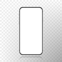 Smartphone screen frameless vector mockup isolated on white background for mobile app, website, game, UX presentation ui design template