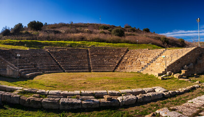The theater of the ancient greek city of Morgantina, in Sicily
