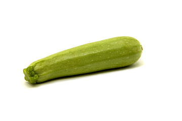 Fresh zucchini on a white background.