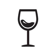 Wineglass vector icon. Glass flat sign design. Glass stemware symbol pictogram. UX UI wine glass icon