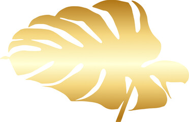Gold Leaf Shape Design Element
