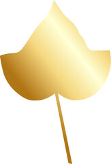 Gold Leaf Shape Design Element
