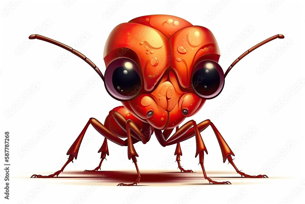 Poster macro photograph of an insect on a plain white background. generative ai