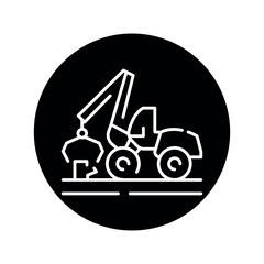 Stump removal color line icon. Garden service.