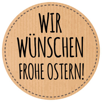 Button Wir w&uuml;nschen Frohe Ostern recyclingpapier zerkratzt