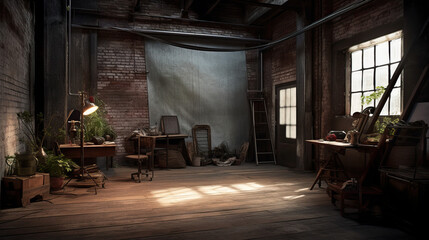 Industrial Studio Background Visualization - Generative AI	