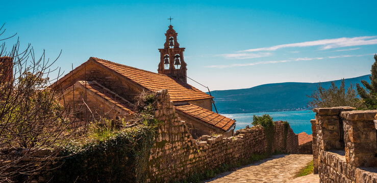 Orthodox church in the village of Gorna Lastva in the Bay of Kotor