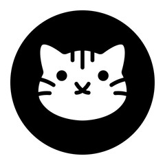 Obraz premium cat head glyph icon