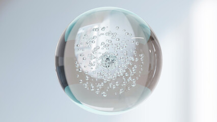 Macro Liquid Bubbles, various air bubbles in water. Liquid Cream gel transparent cosmetic sample texture with bubbles. 3d Cosmetic cream seamless. serum bubbles, Transparent. Moisturizing , 3d render