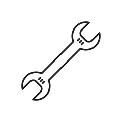 Wrench spanner vector icon. Spanner flat sign design. Repair tool icon. Engineer work tools symbol. Mechanic tools sign. Toolkit icon. Isolated tool symbol pictogram. UX UI icon