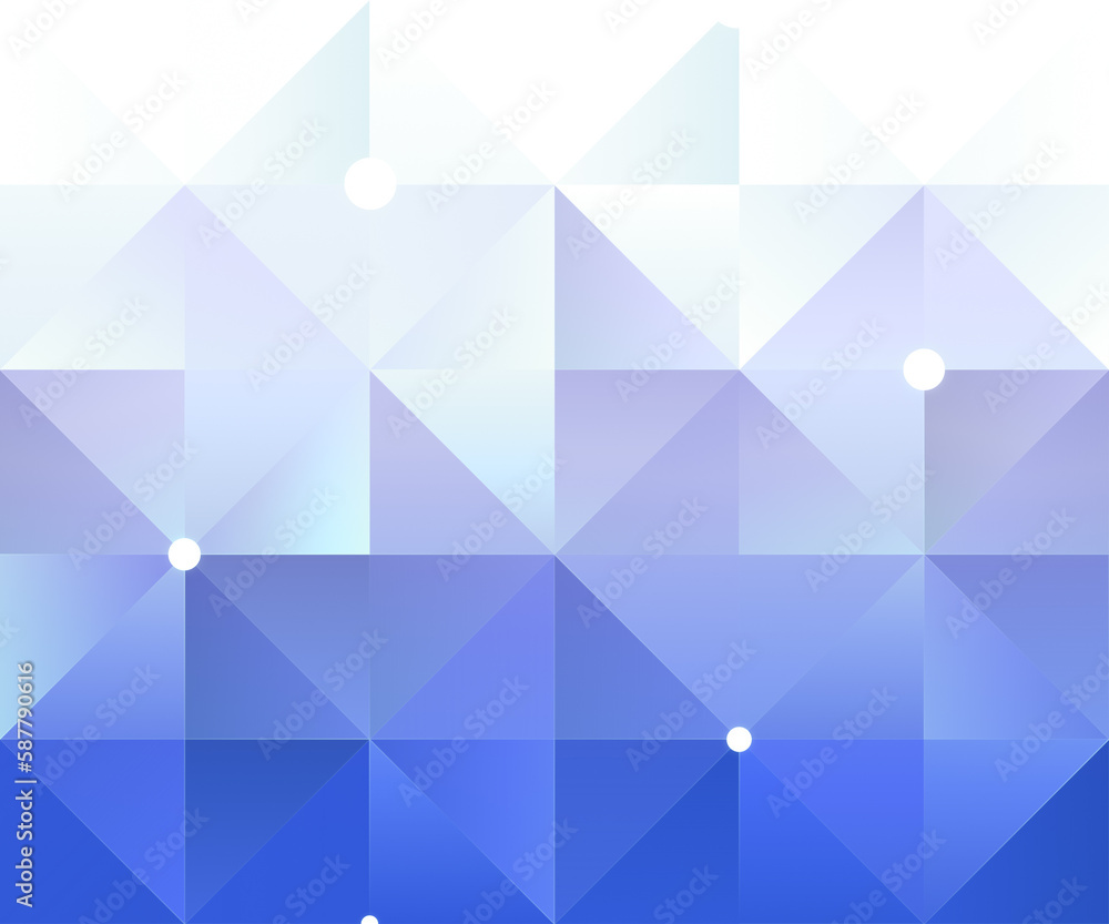 Poster abstract multi-colored mosaic pattern with color gradient, made of blue and purplish triangles. full