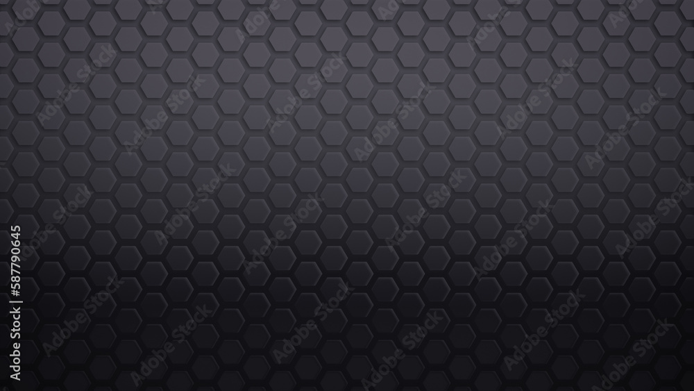 Poster gray to dark gray color gradient hexagon pattern on gray background. abstract and modern background 