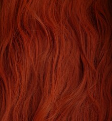 Red hair texture. Close up of red hair fibers. Texture. Redhead aesthetic.
