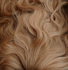 Blonde hair texture. Close up of blonde hair fibers. Texture. Curly blonde aesthetic. Frizzy