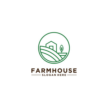 farm house logo template in white background