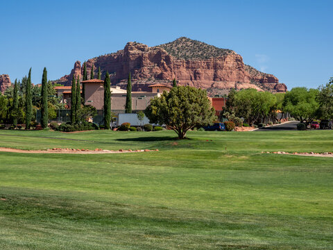 Beautiful scenery at Sedona Golf Club in the morning