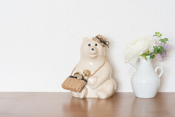 北欧のインテリアと花