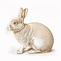 Rabbit ink sketch created with Generative AI technology
