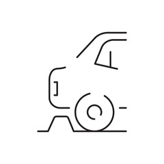 Line icon parking symbol vector for car, transport, service and vehicle or traffic