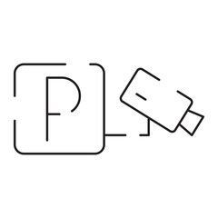 Outline Parking barrier icon illustration vector symbol. Car park and location. Pay ticket