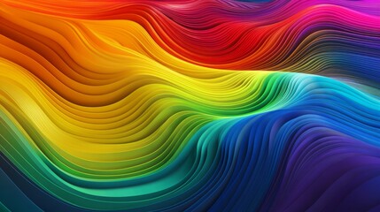 Obraz premium Colorful 3d wavy background. Generative Ai
