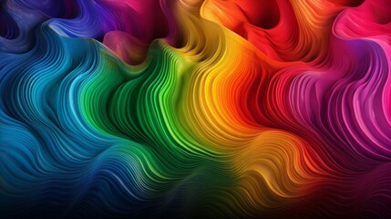 Obraz premium Colorful 3d wavy background. Generative Ai