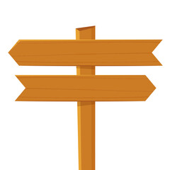 Wooden signpost vector. Wooden signpost icon. Colored silhouette. Vertical view. Vector flat simple graphic illustration.