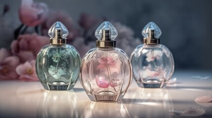 Obraz na płótnie Canvas Perfume bottles. Generative ai
